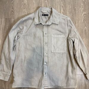 Zara Beige Collared Shirt M